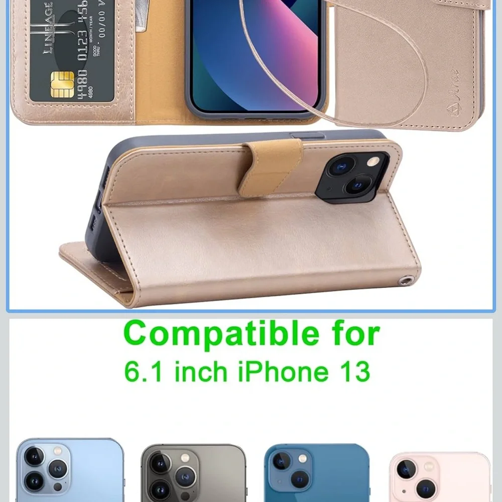 Ara Champagne Gold iPhone 13 Case with Card Holder